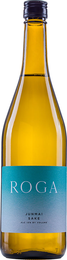Roga Junmai sake bottle front view