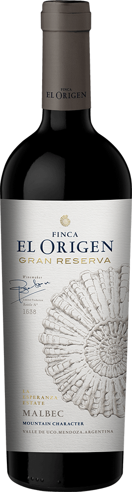 Finca El Origen Gran Reserva Malbec bottle shot sample