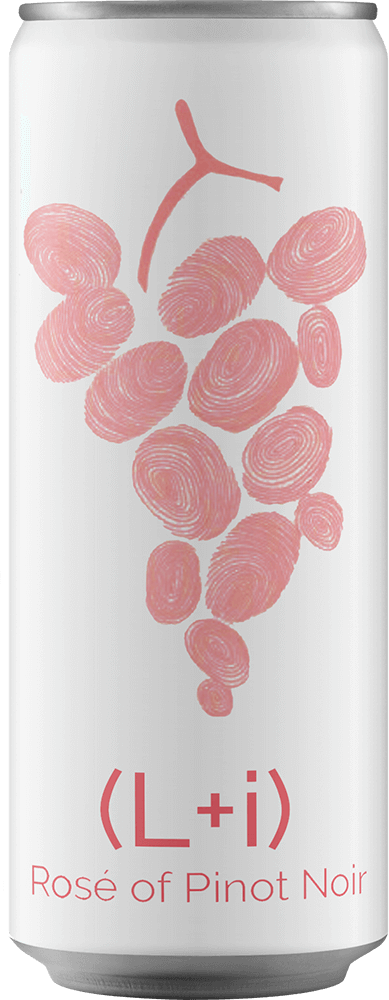 L+i Vineyards wine brand Rosé of Pinot Noir Can front view