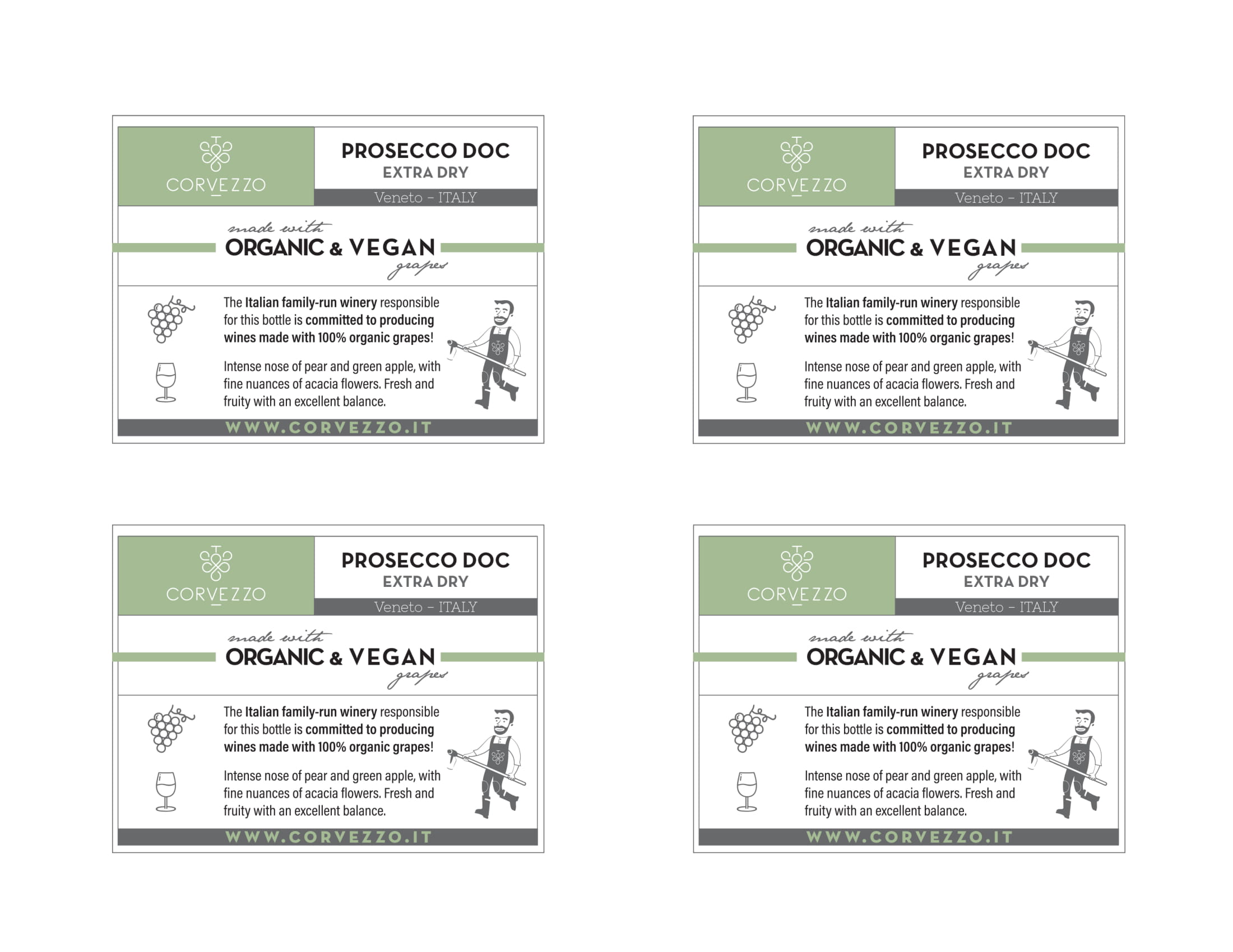 Corvezzo Prosecco Extra Dry shelf talker sample