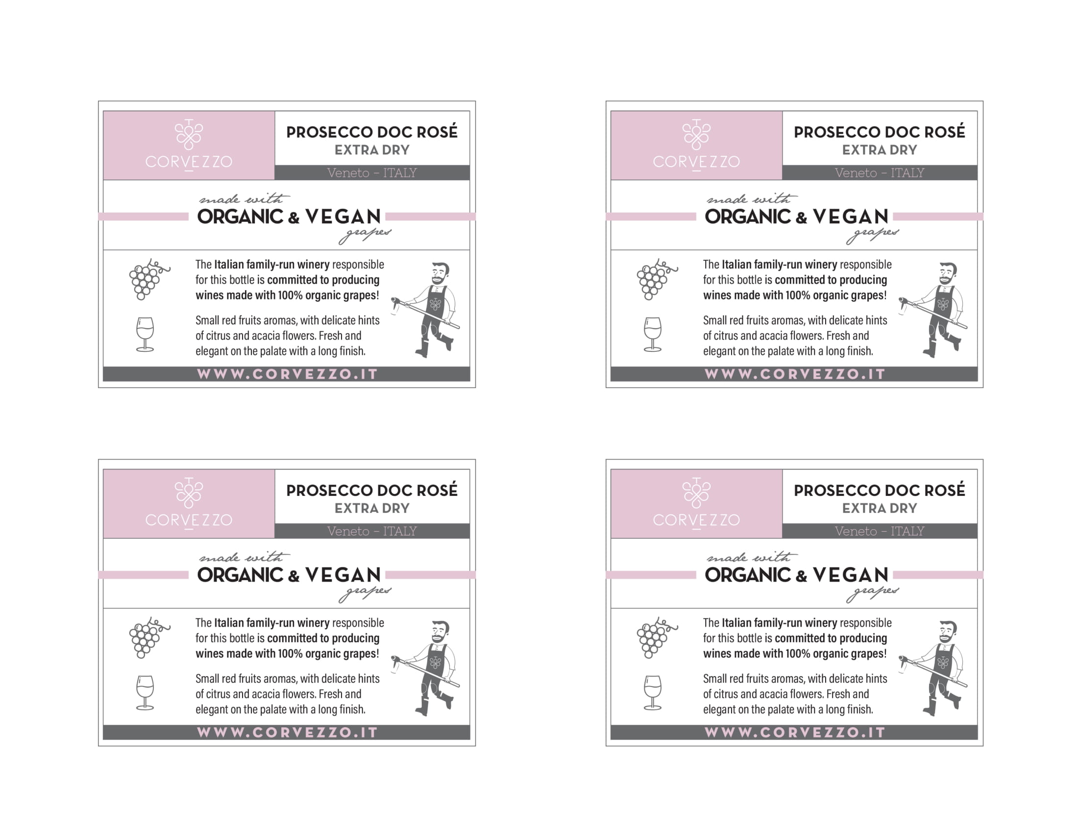 Corvezzo Prosecco Rosé shelf talker sample