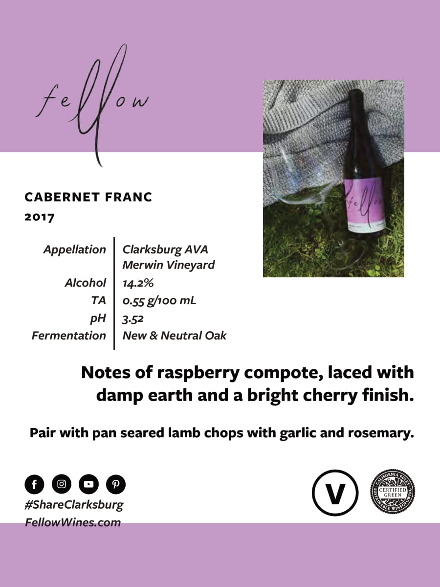 Fellow Wines wine brand Cabernet Sauvignon tech sheet sample