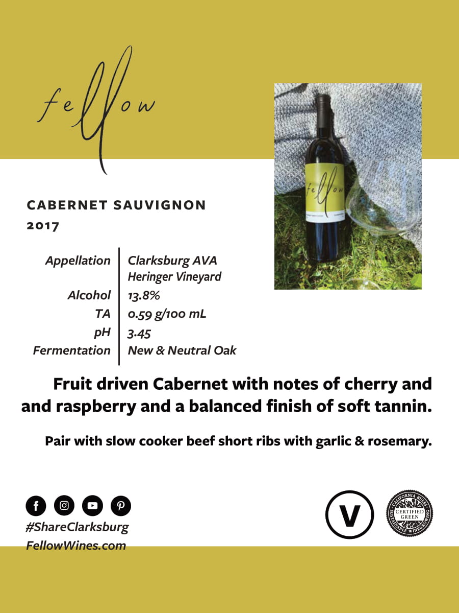 Fellow Wines wine brand Cabernet Sauvignon tech sheet sample