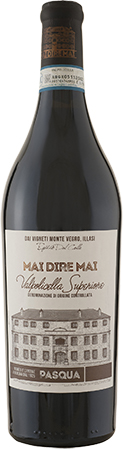 Mai Dire Mai Valpolicella Superior 750ml wine bottle and label front view
