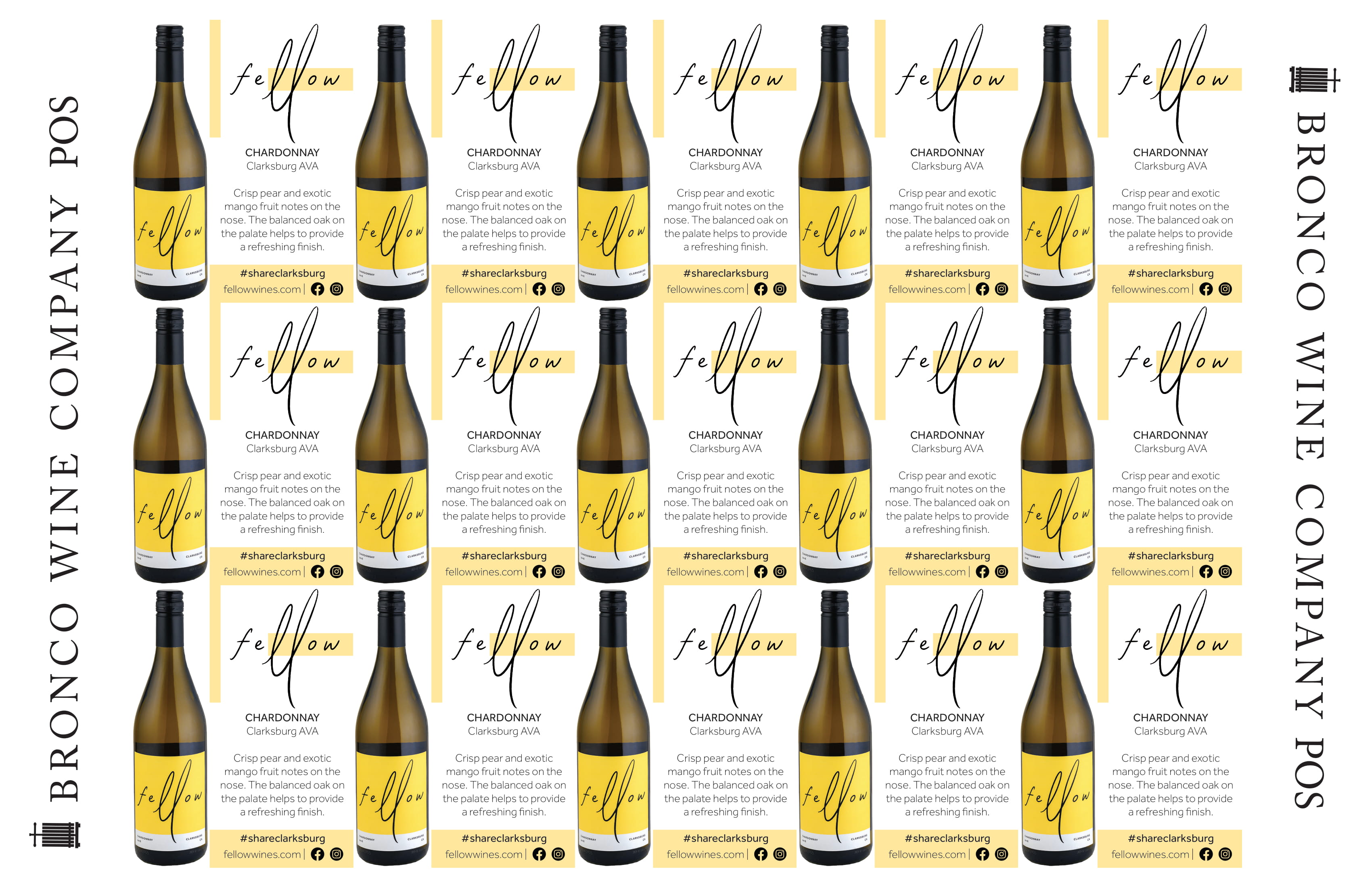 Fellow Wines wine brand Chardonnay shelf talker sample