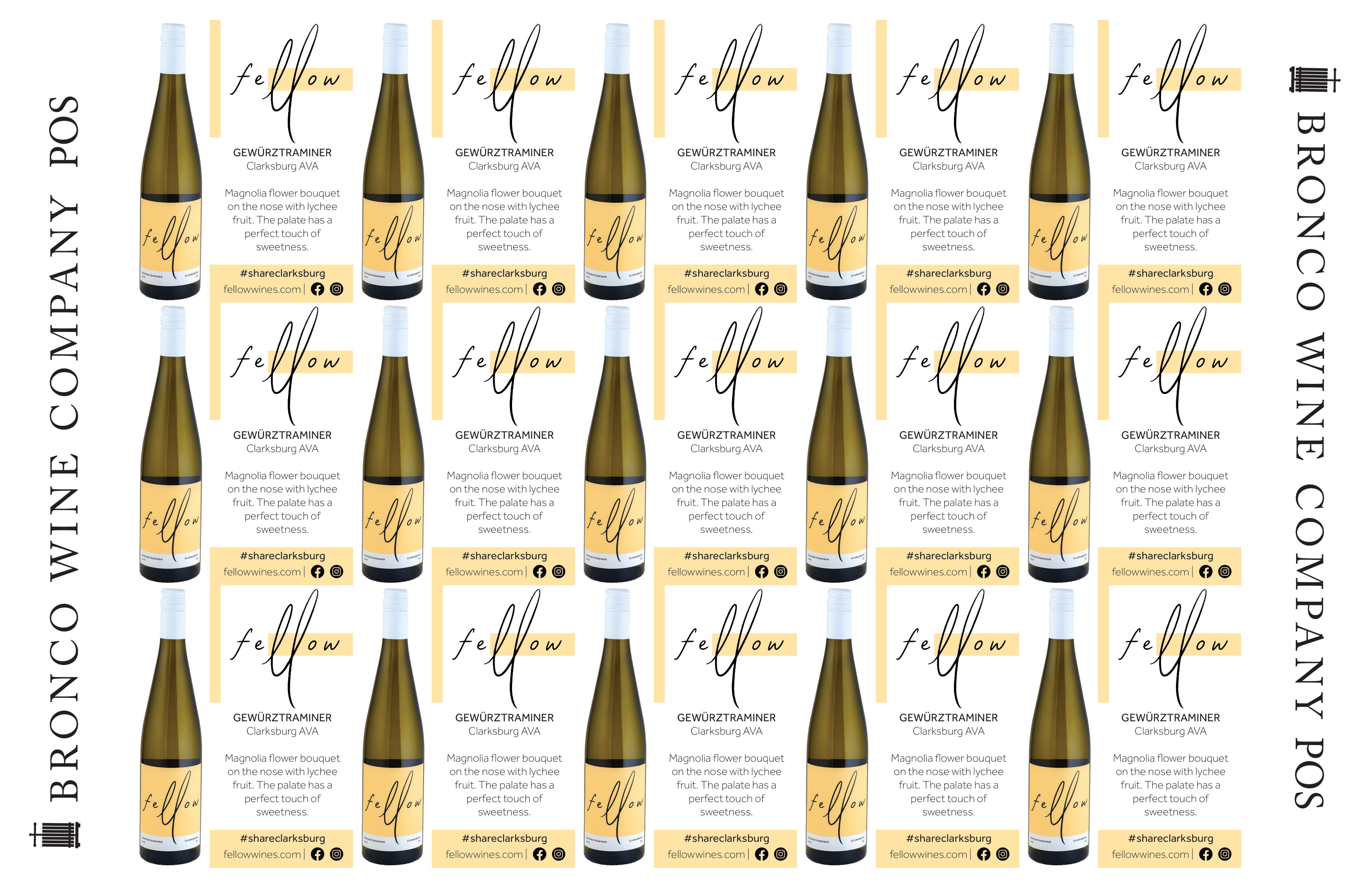 Fellow Wines wine brand Gewurztraminer shelf talker sample