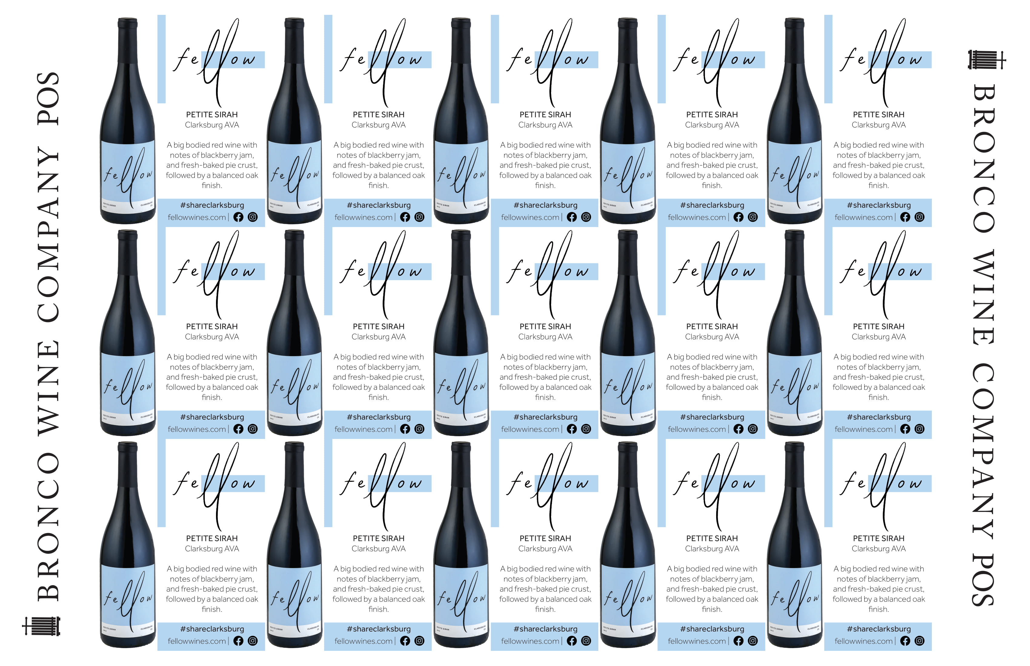 Fellow Wines wine brand Petite Sirah shelf talker sample