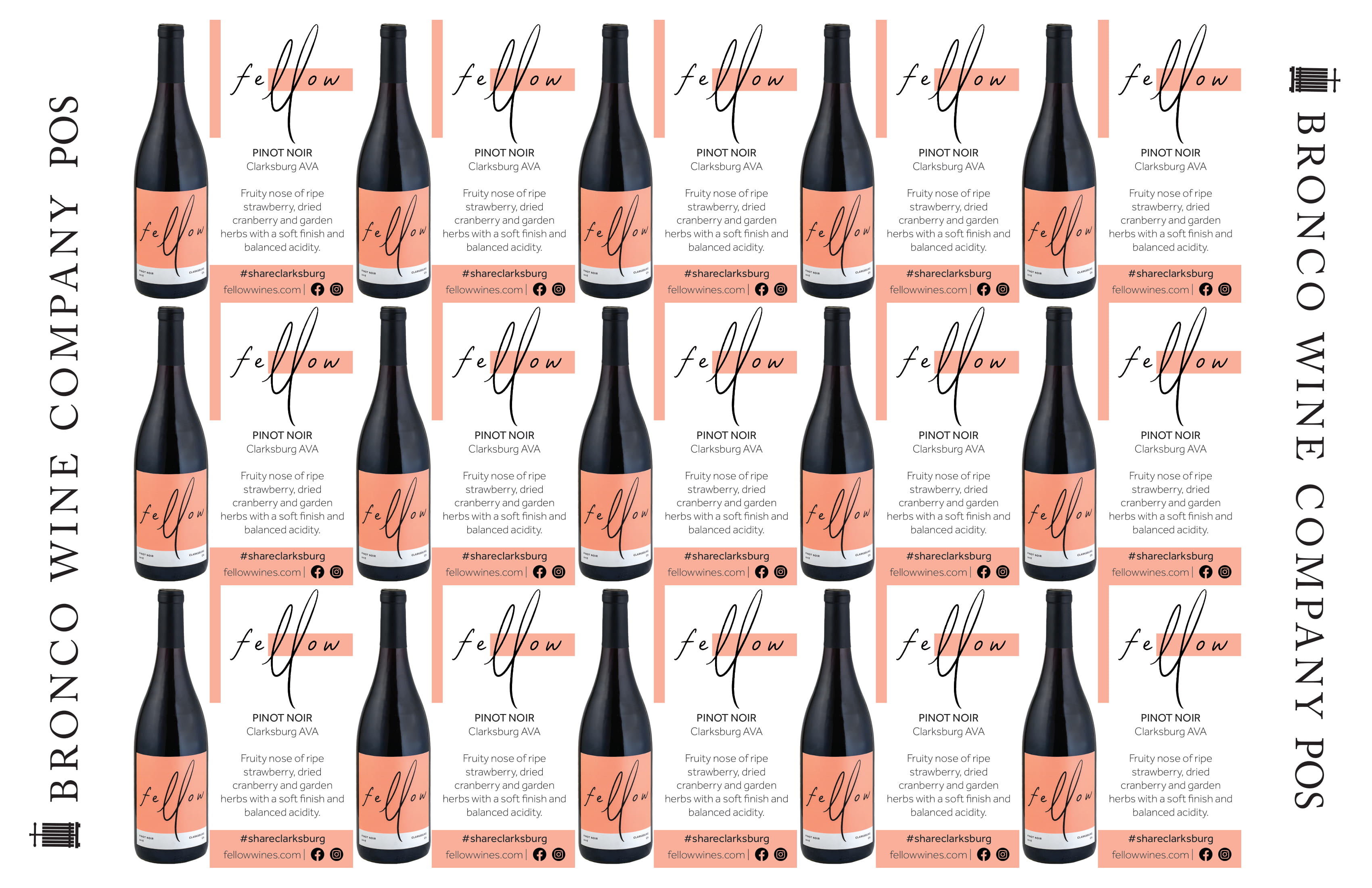 Fellow Wines wine brand Pinot Noir shelf talker sample