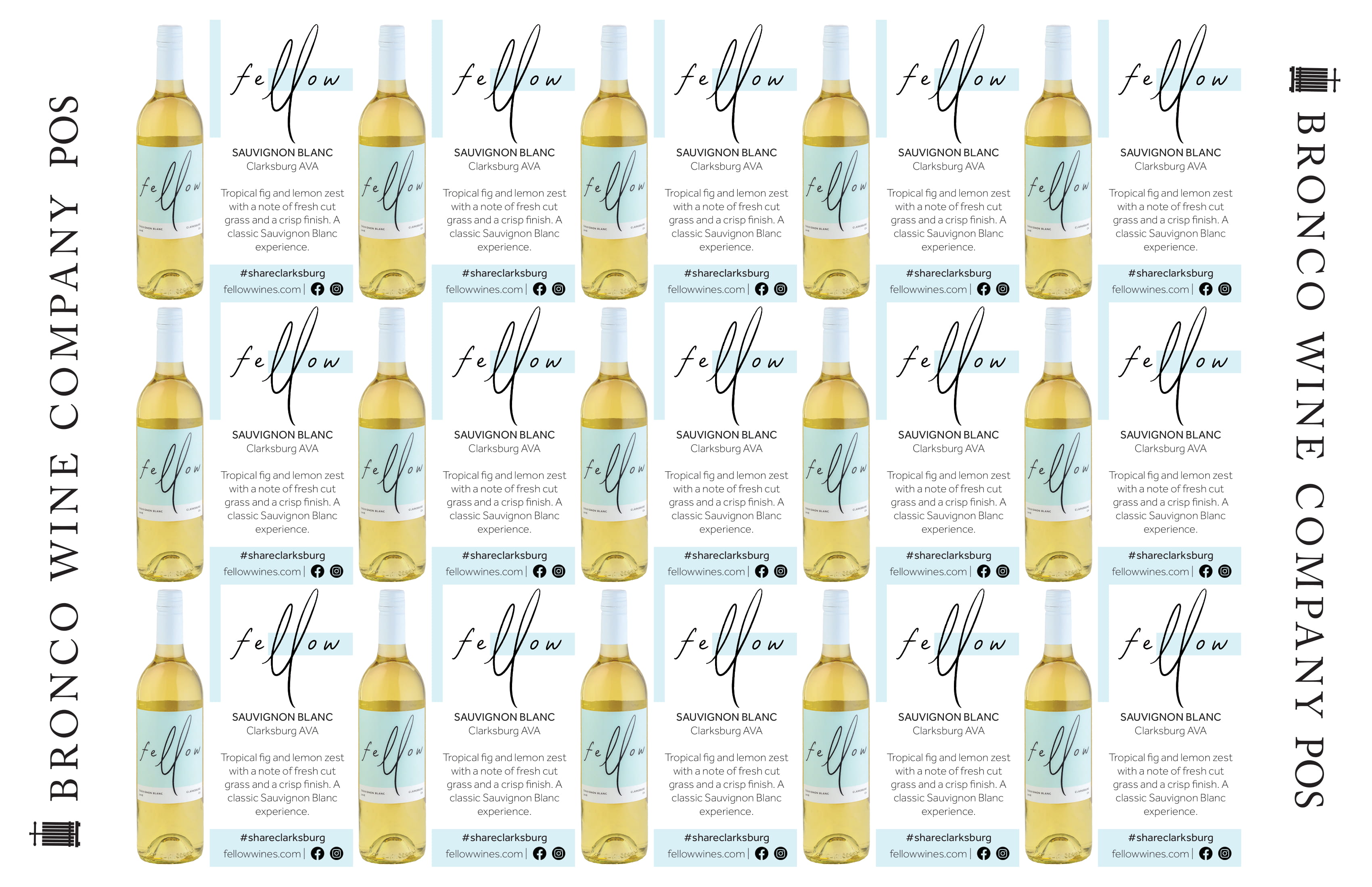 Fellow Wines wine brand Sauvignon Blanc shelf talker sample