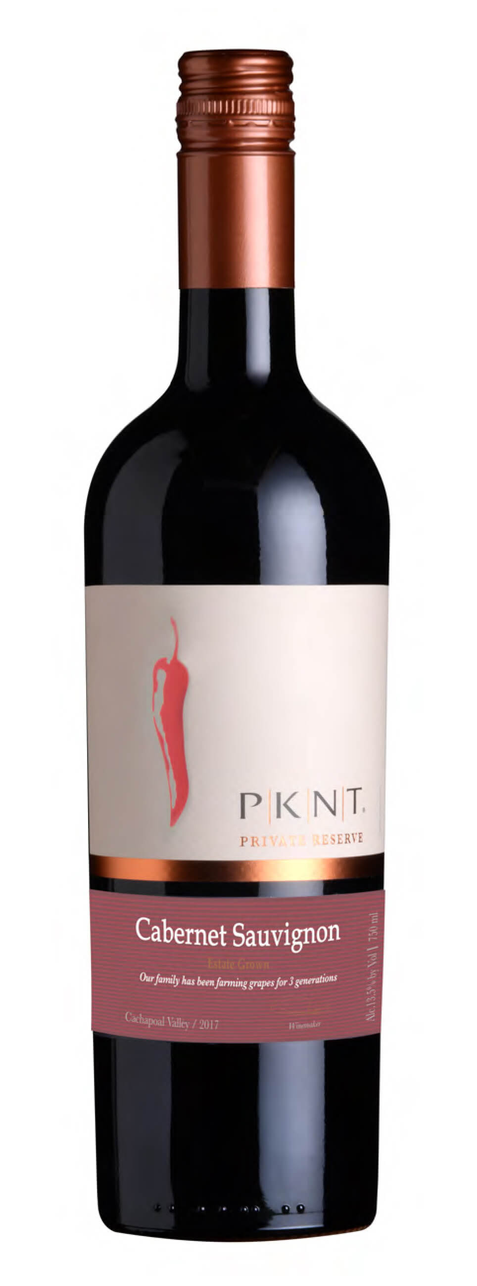 PKNT Cabernet Sauvignon Reserve 750ml wine bottle front view