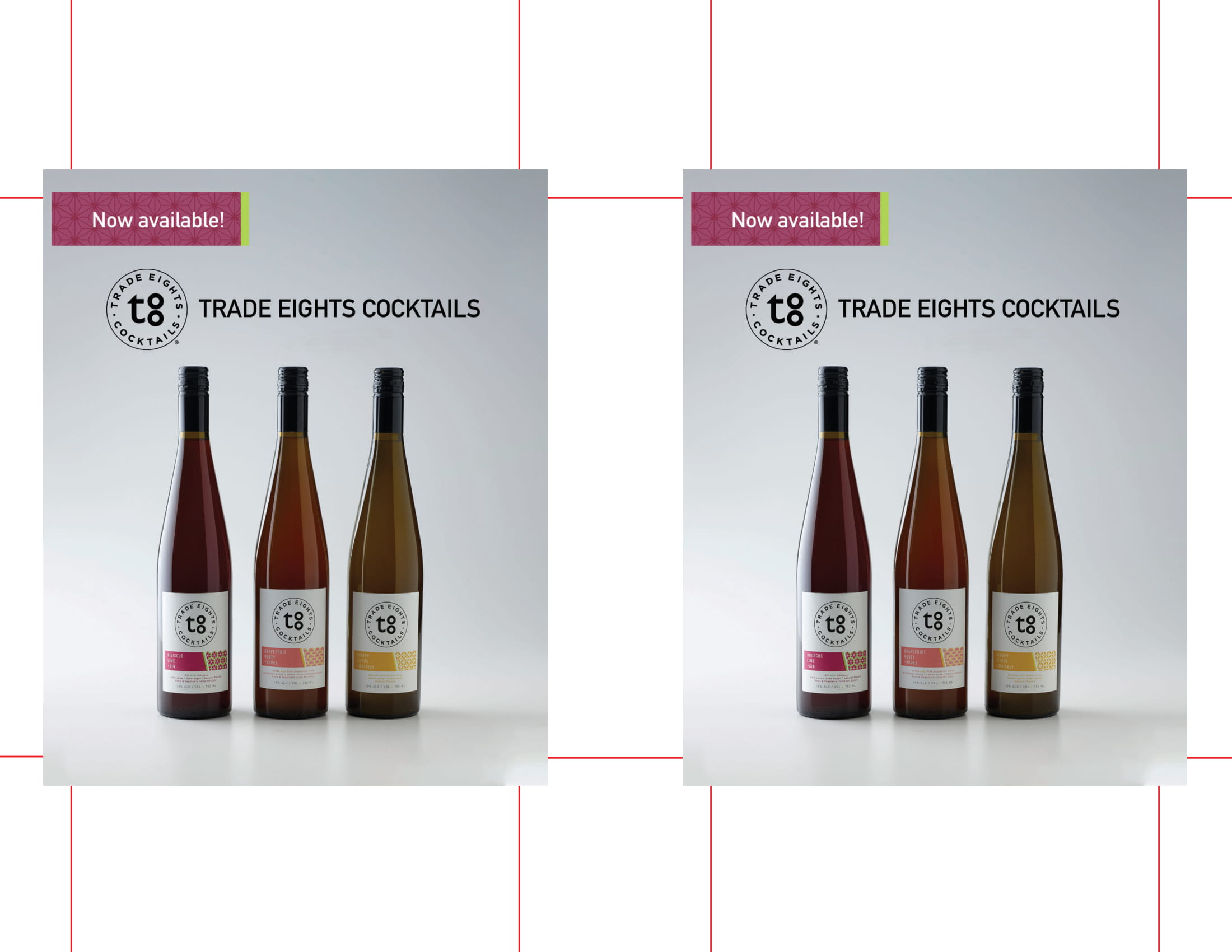Trade Eights Cocktails table tent sample
