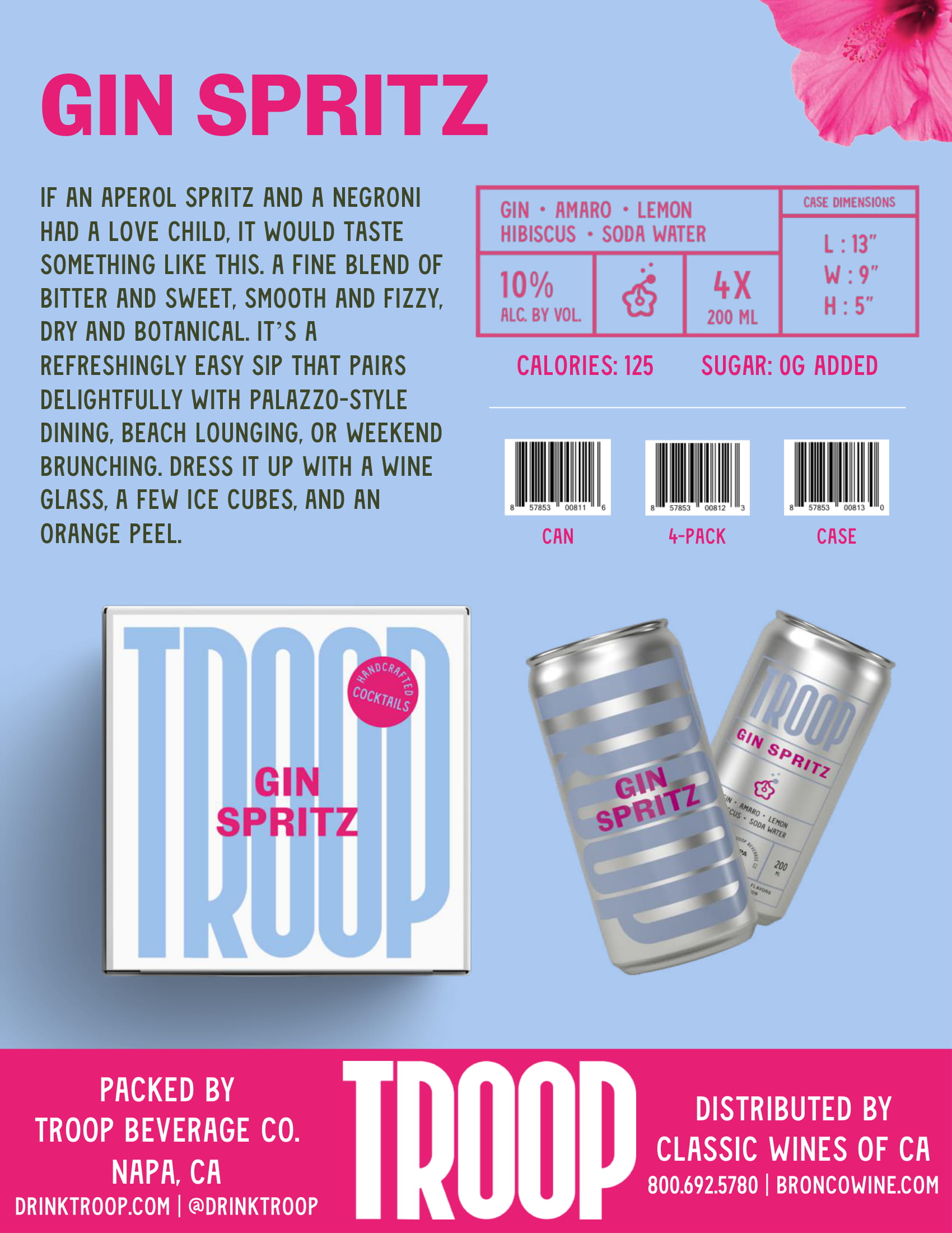 Troop Cocktails Gin Spritz tech sheet sample