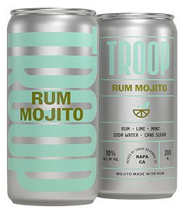 Troop Cocktails Rum Mojito can front view with label