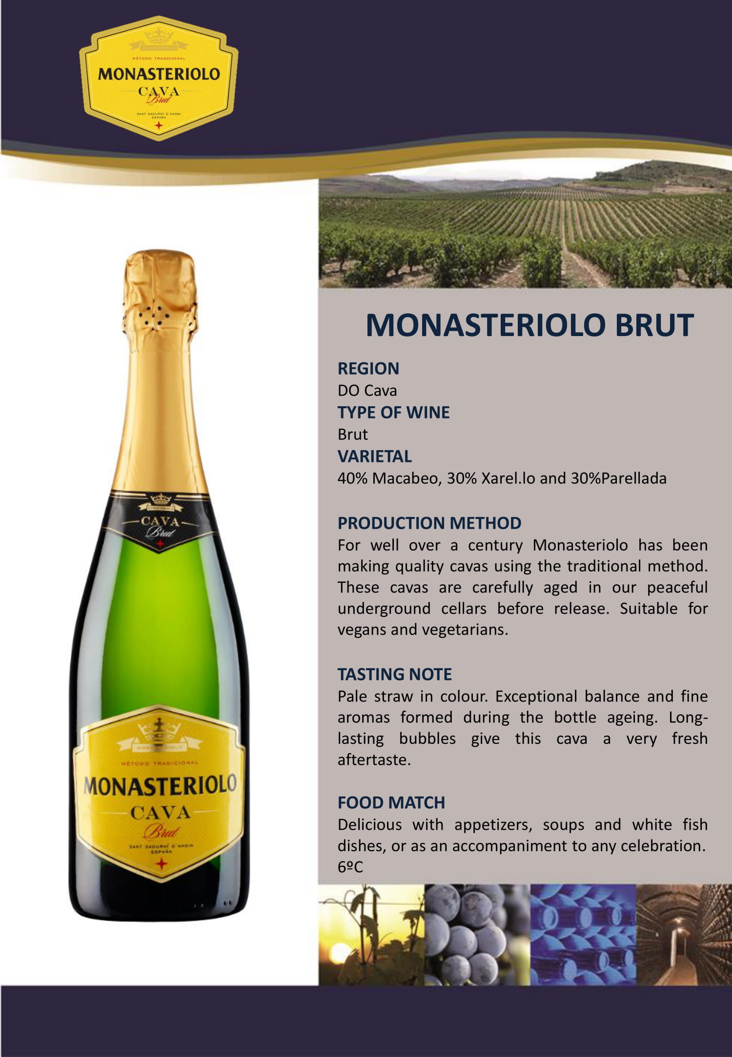 Monasteriolo Cava Brut tech sheet sample