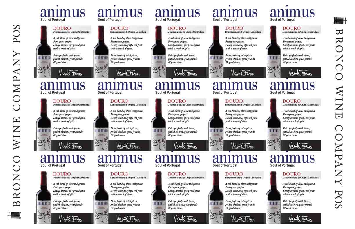 Animus Douro wine shelf talker sample