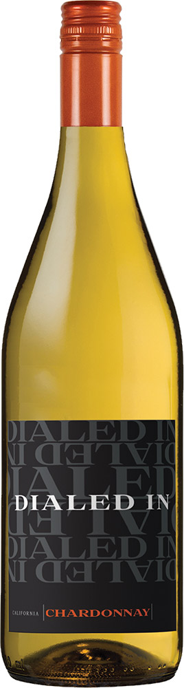 Dialed In brand Chardonnay bottle shot sample