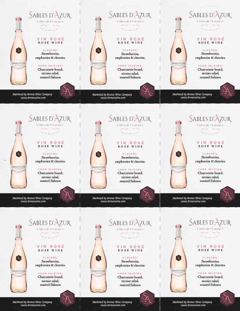 Sables D'Azur Cotes de Provence shelf talker sample