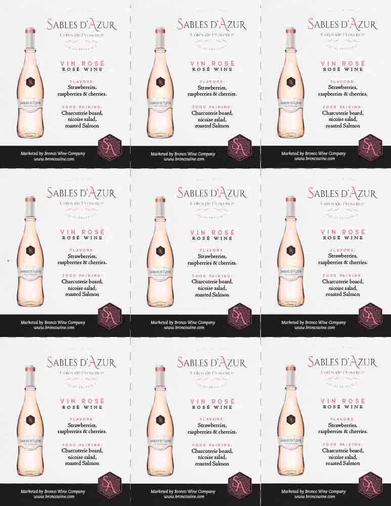 Sables D'Azur Cotes de Provence shelf talker sample