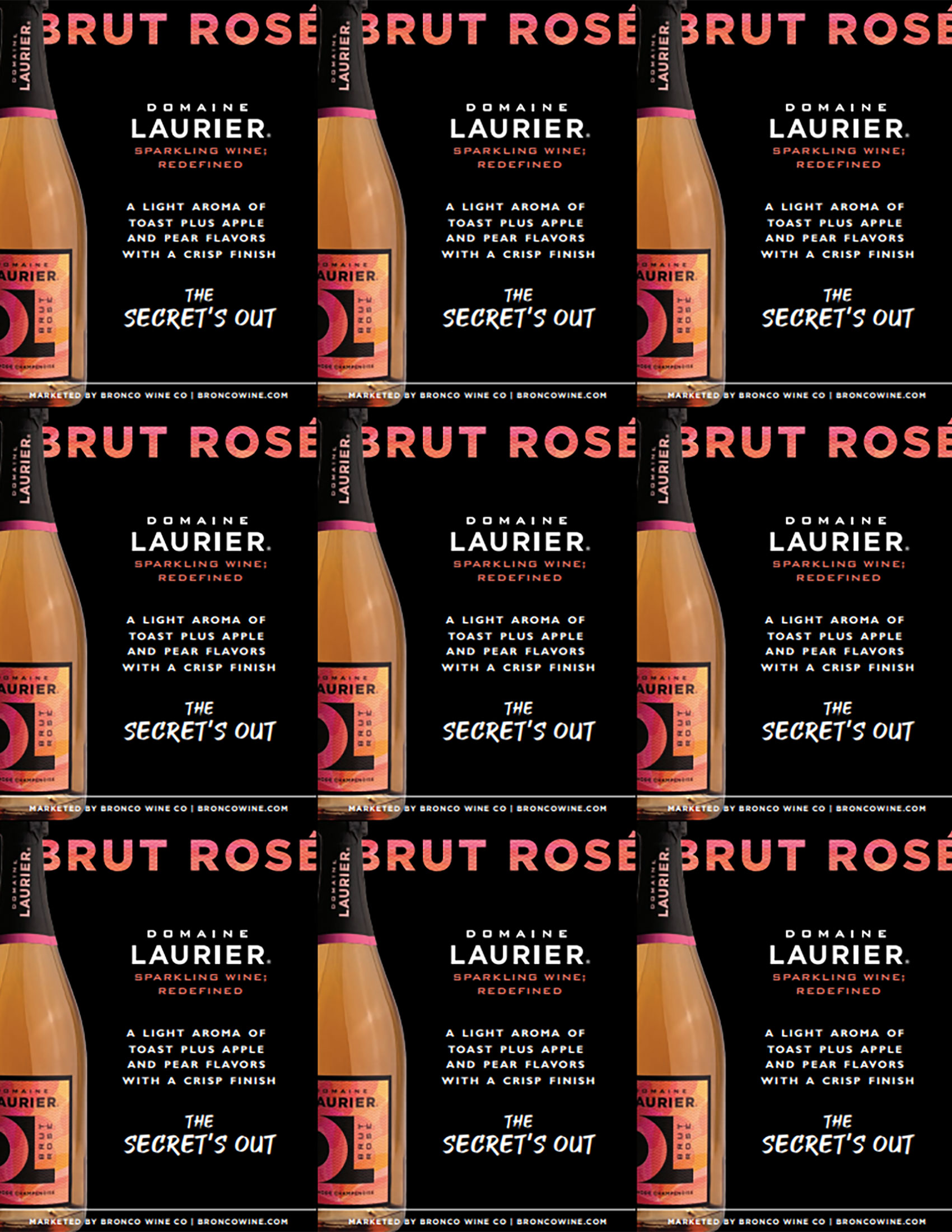 Domaine Laurier Brut Sparkling Rosé shelf talker sample