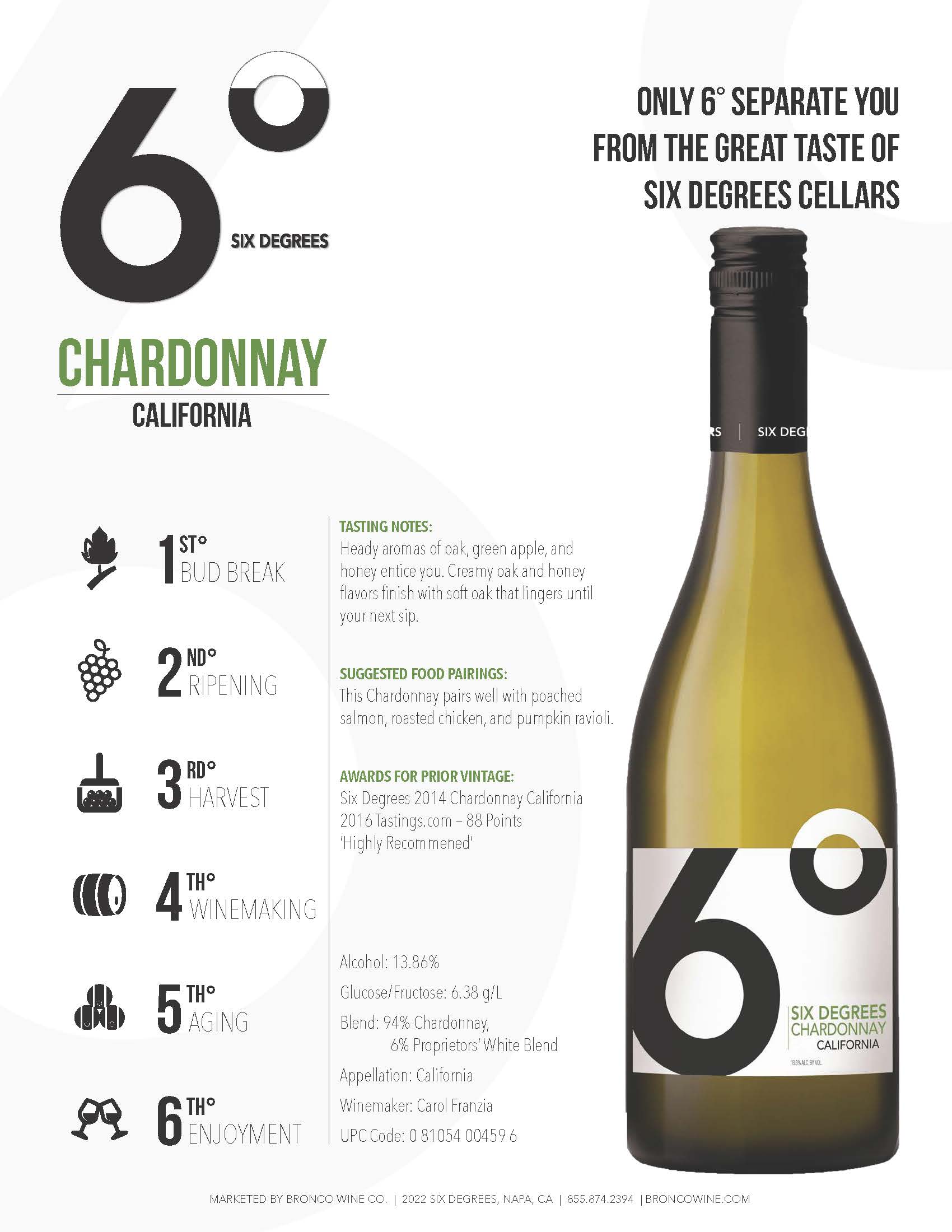 6 Degrees Chardonnay Tech Sheets