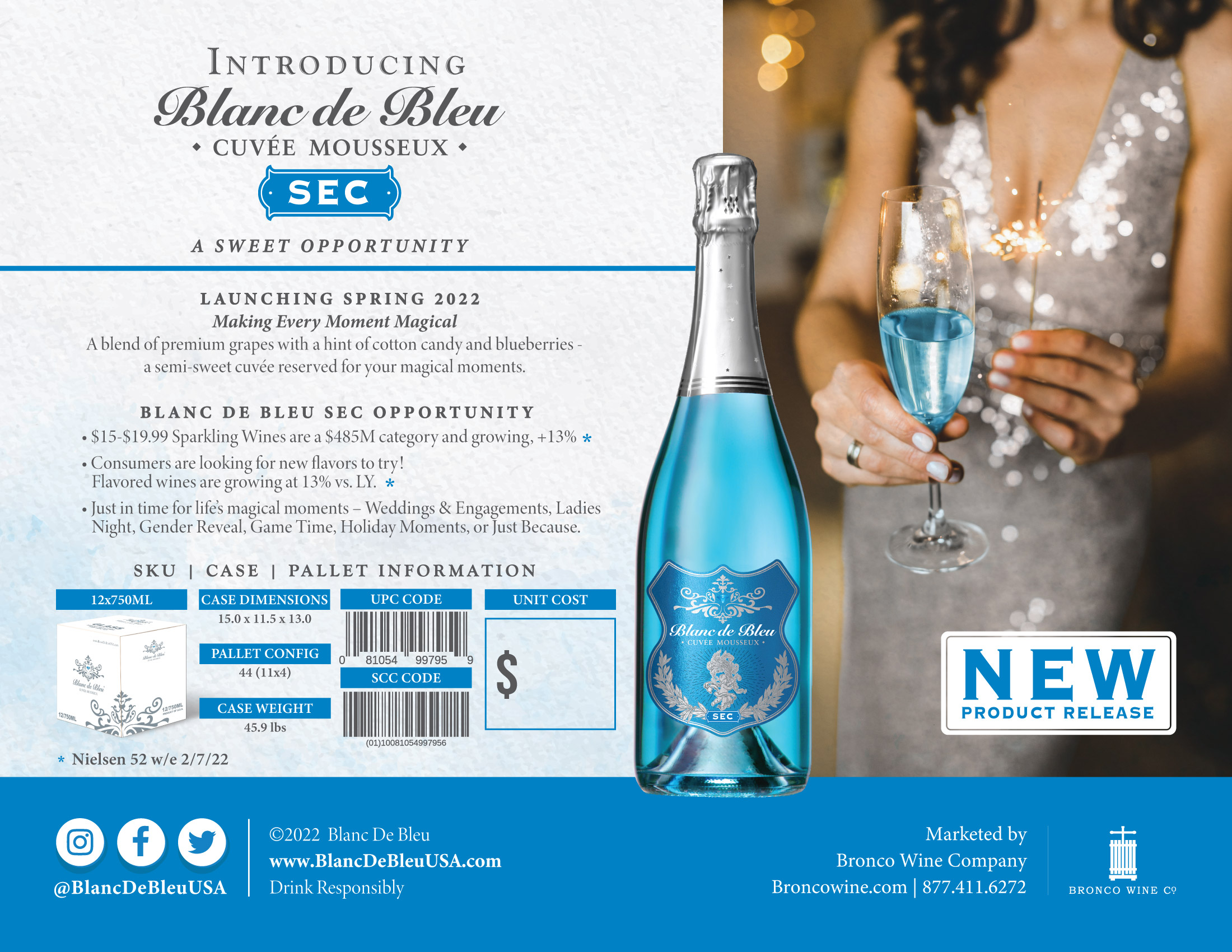 Blanc de Bleu SEC hot sheet sample