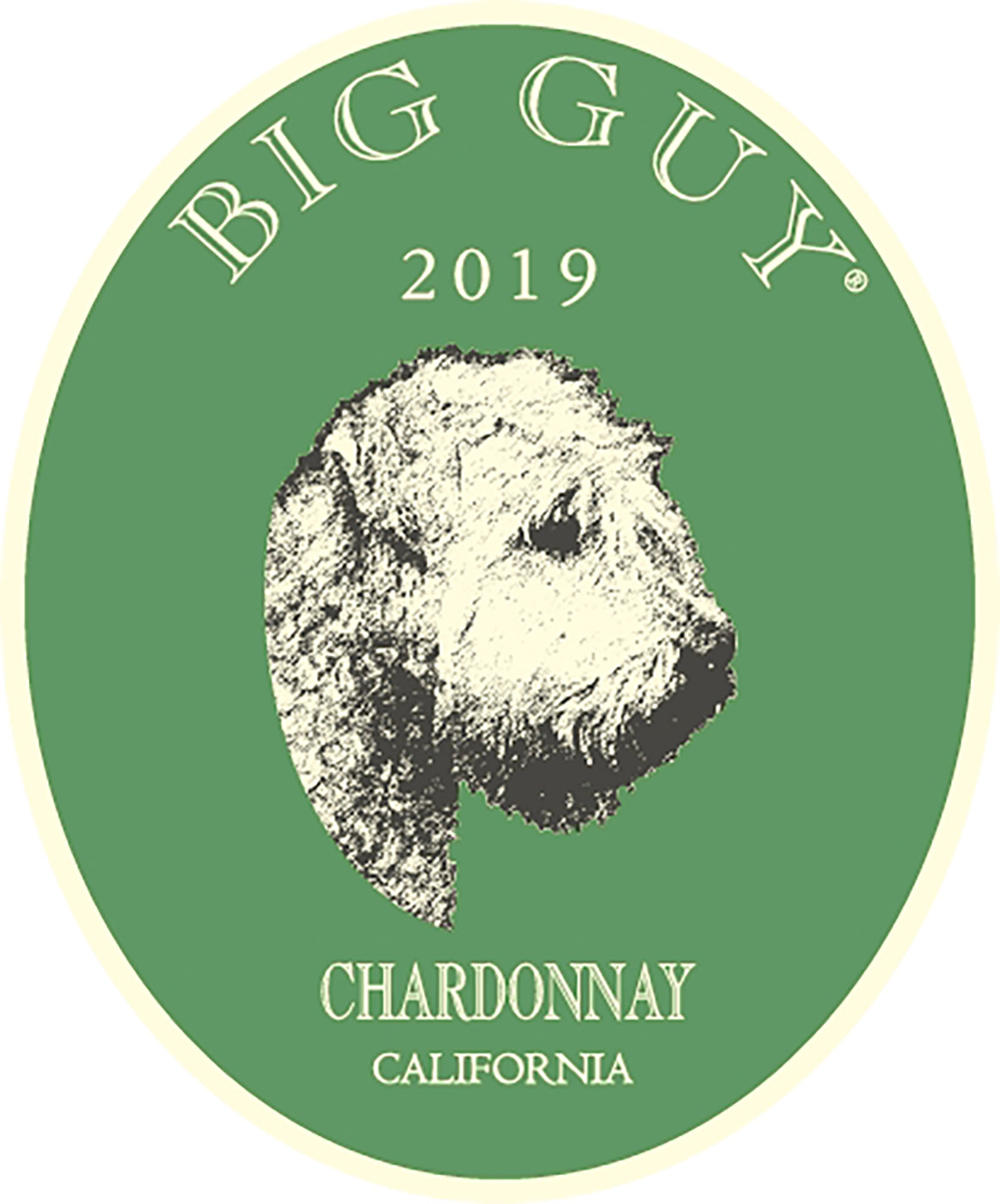 Big Guy wine brand Chardonnay front label sample