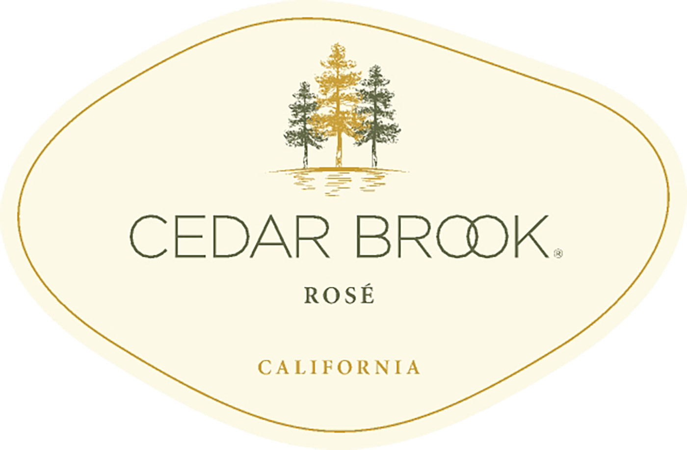 Cedar Brook brand Rosé wine bottle front label sample