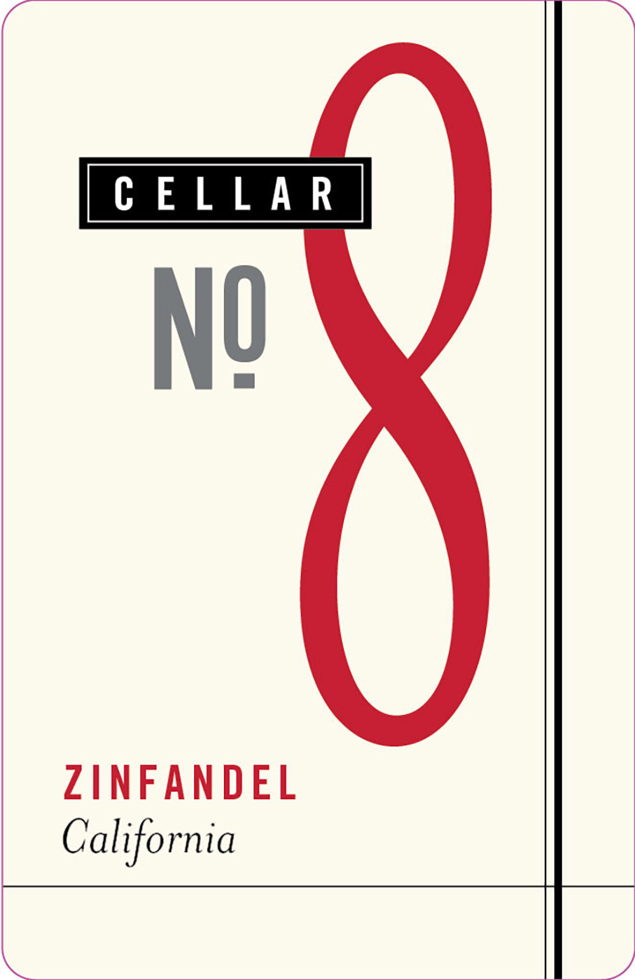 Cellar no. 8 Zinfandel front wine label sample