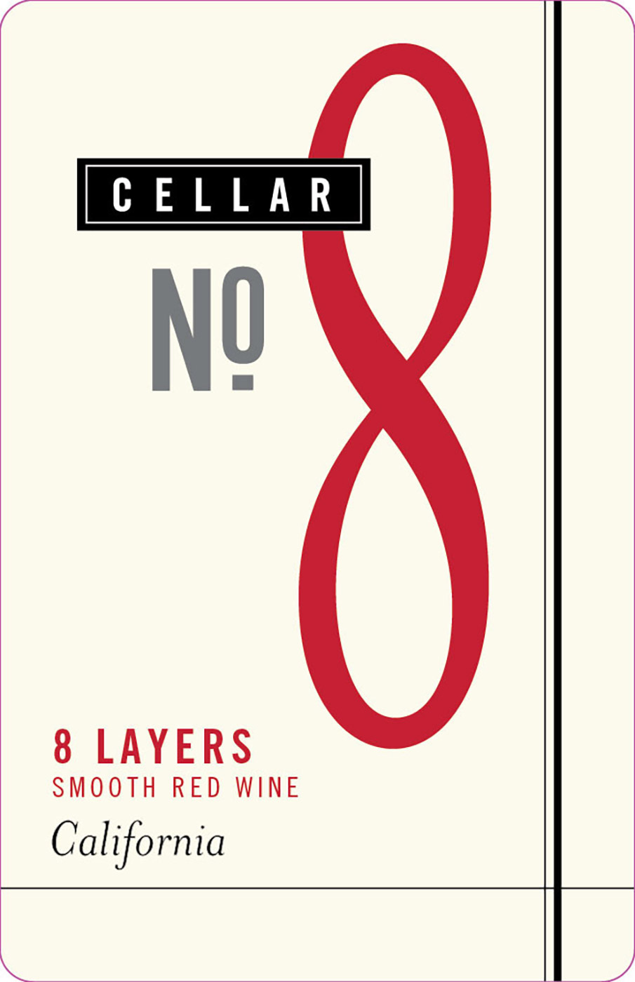 Cellar No 8 brand Red Blend wine bottle front label sample