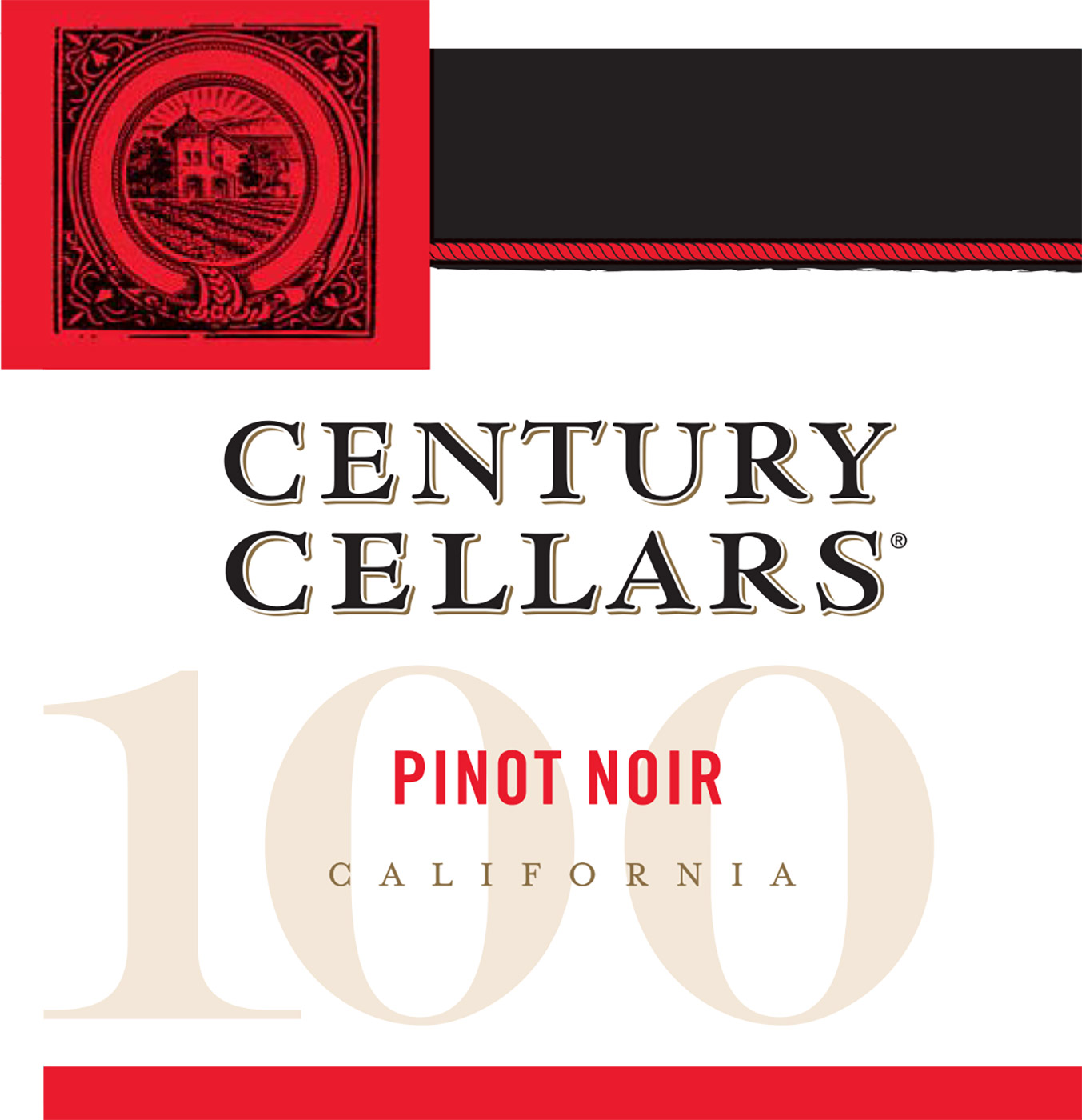 Century Cellars Pinot Noir wine bottle front label sample