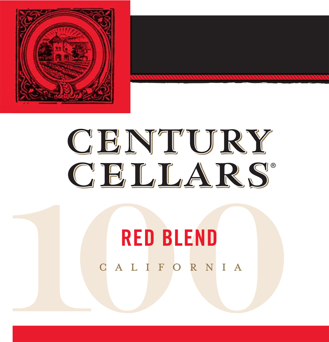 Century Cellars brand Red Blend wine bottle front label sample