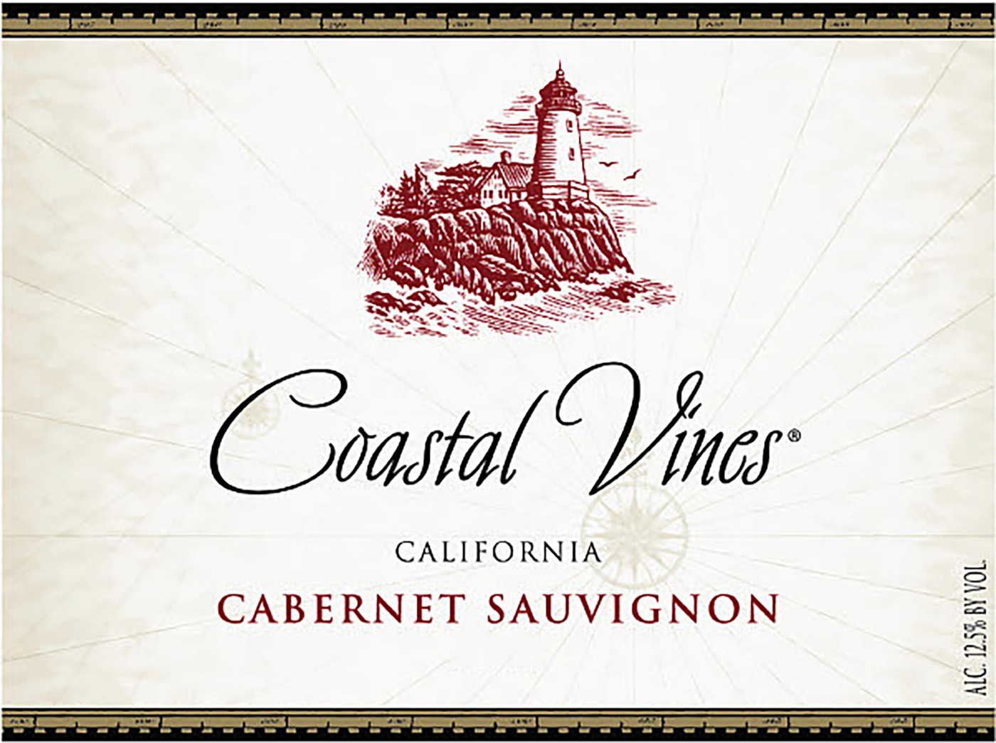 Coastal Vines Cabernet Sauvignon front bottle label sample