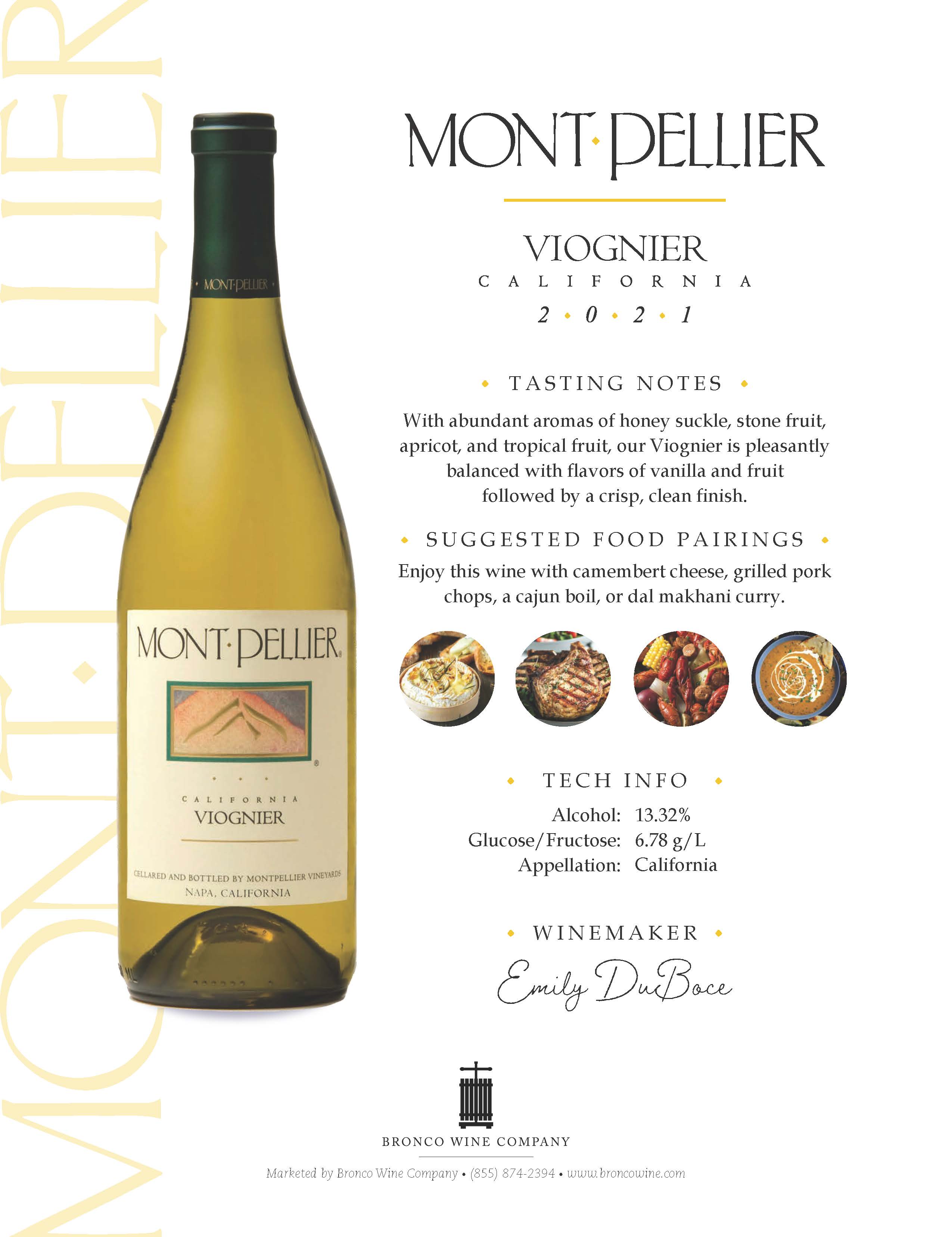 Montpellier Viognier wine tech sheet sample