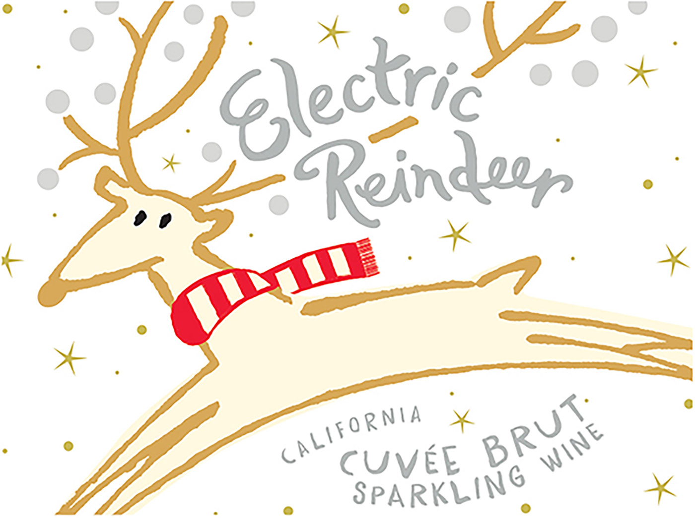 Electric Reindeer brand Sparkling Cuvée Brut front label sample