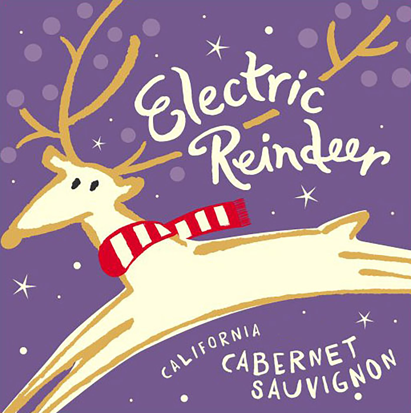 Electric Reindeer brand Cabernet Sauvignon front wine bottle label sample