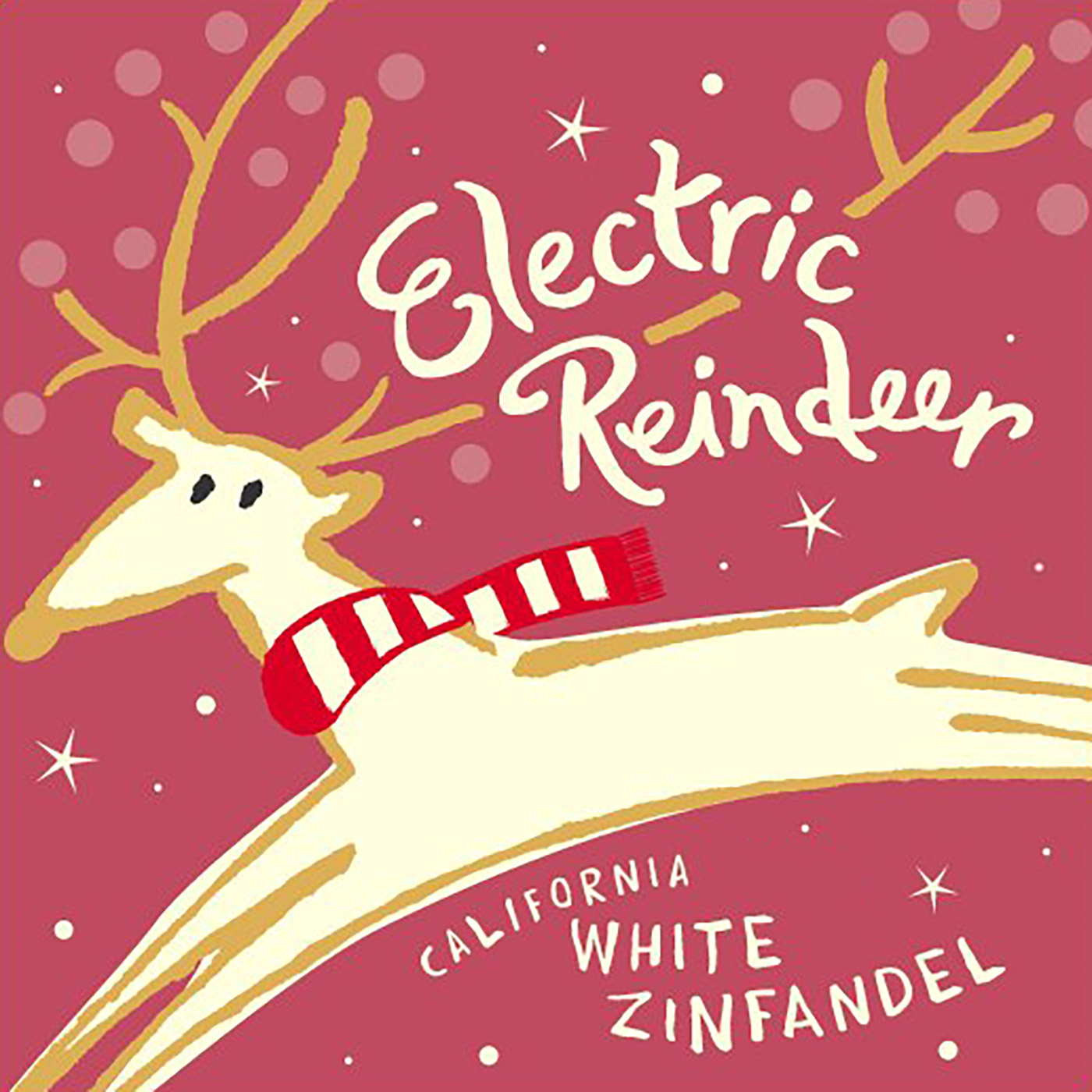 Electric Reindeer brand White Zinfandel front label sample