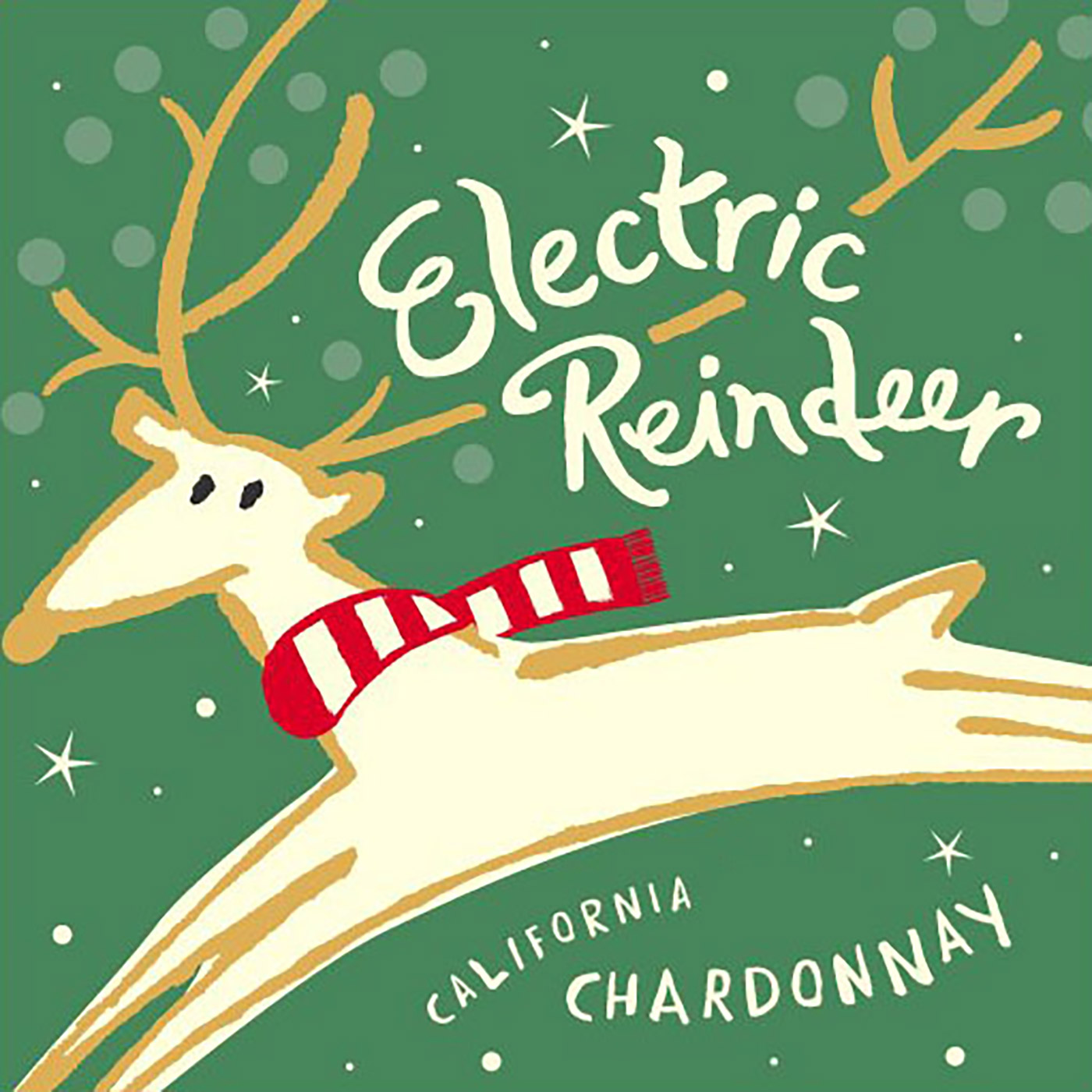 Electric Reindeer brand Chardonnay front label sample