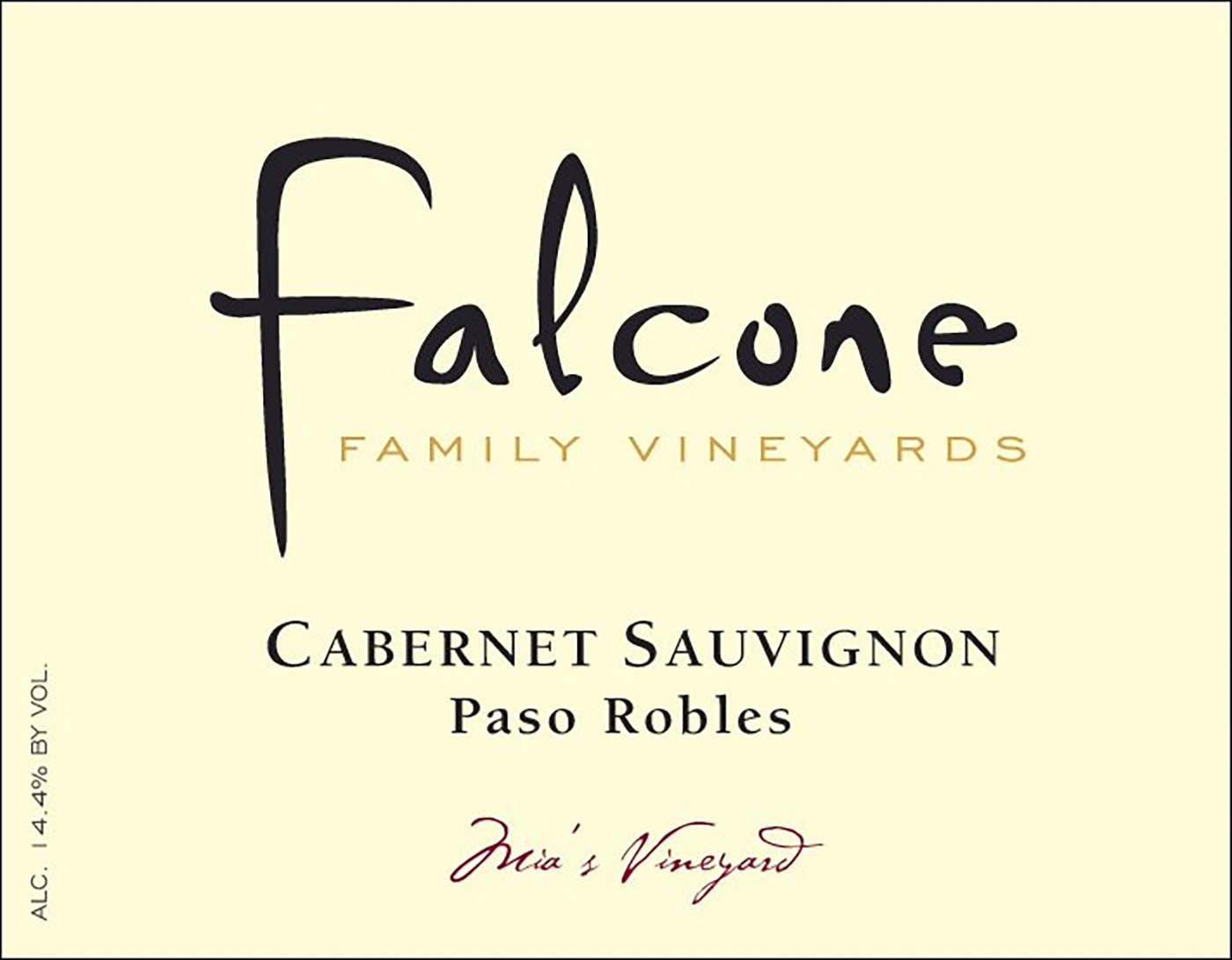 Falcone brand Mia's Cabernet Sauvignon front label sample