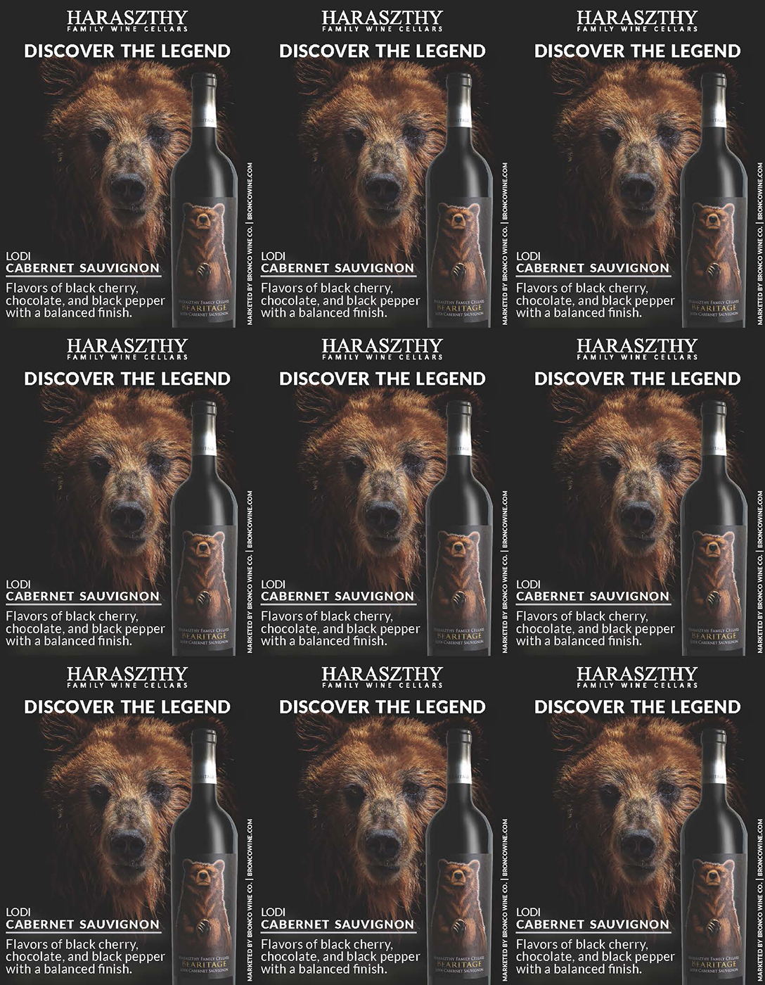 Haraszthy Family Cellars brand Bearitage Cabernet Sauvignon tech sheet sample