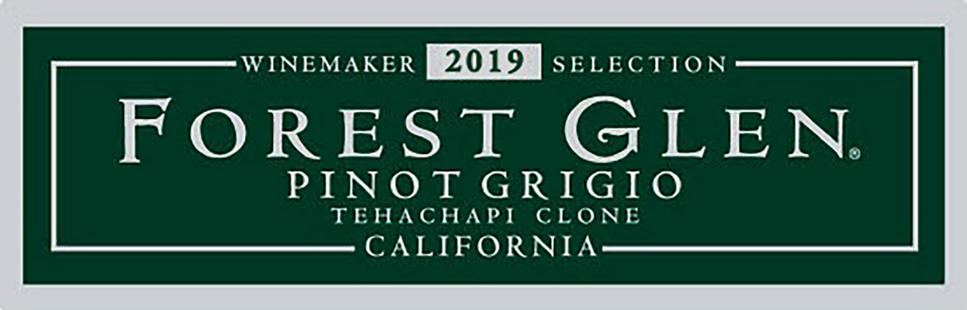 Forest Glen brand Pinot Grigio front bottle label sample