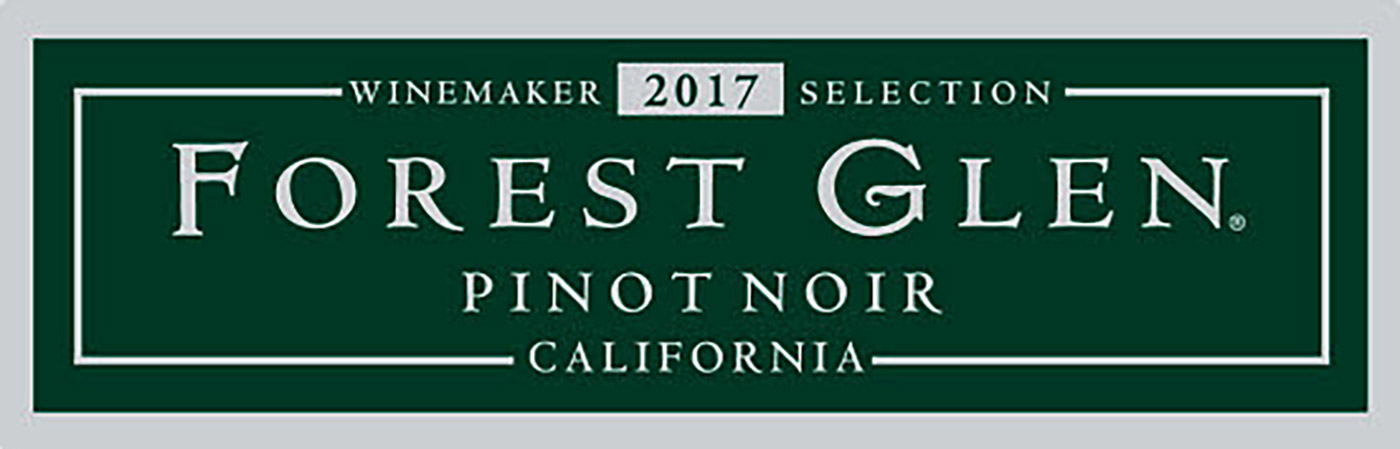 Forest Glen brand Pinot Noir wine bottle front label sample