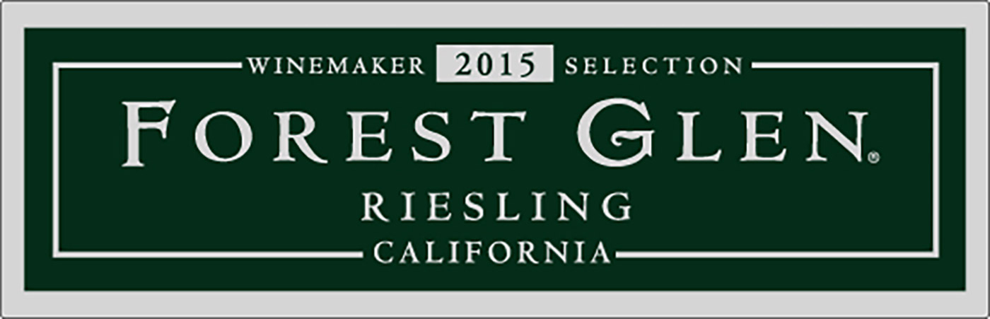 Forest Glen brand Riesling wine bottle front label sample