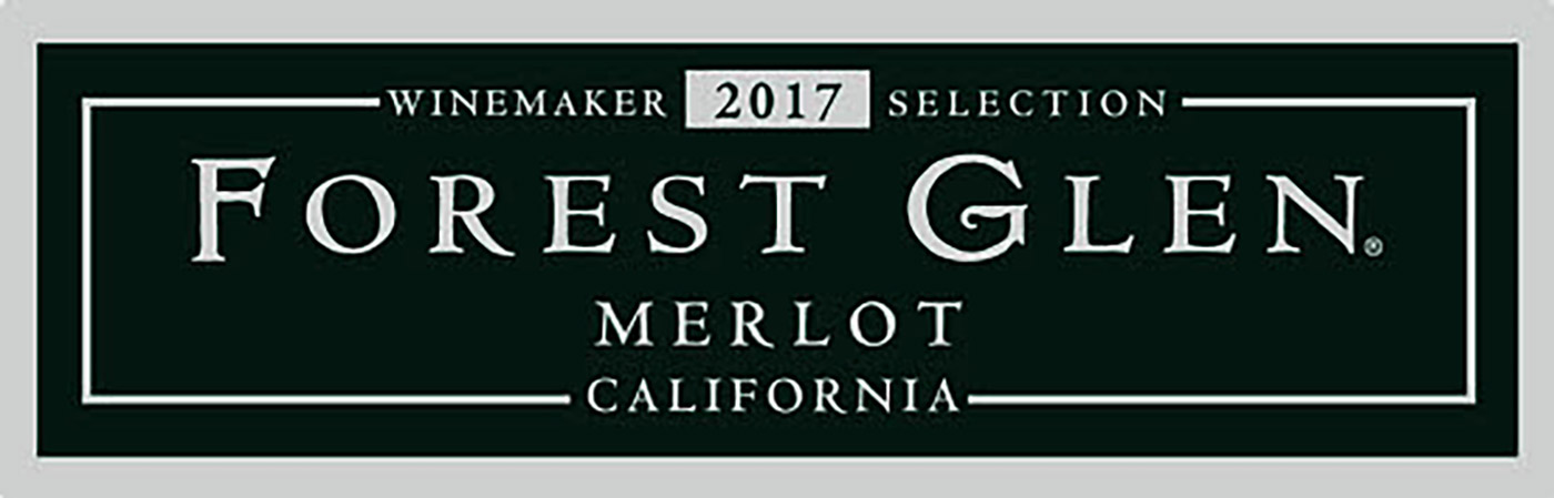 Forest Glen brand Merlot wine bottle front label sample