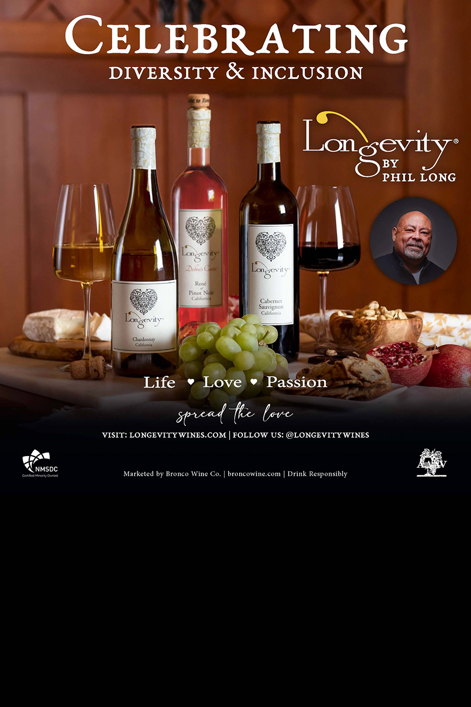 Longevity wine brand themed case cards sample