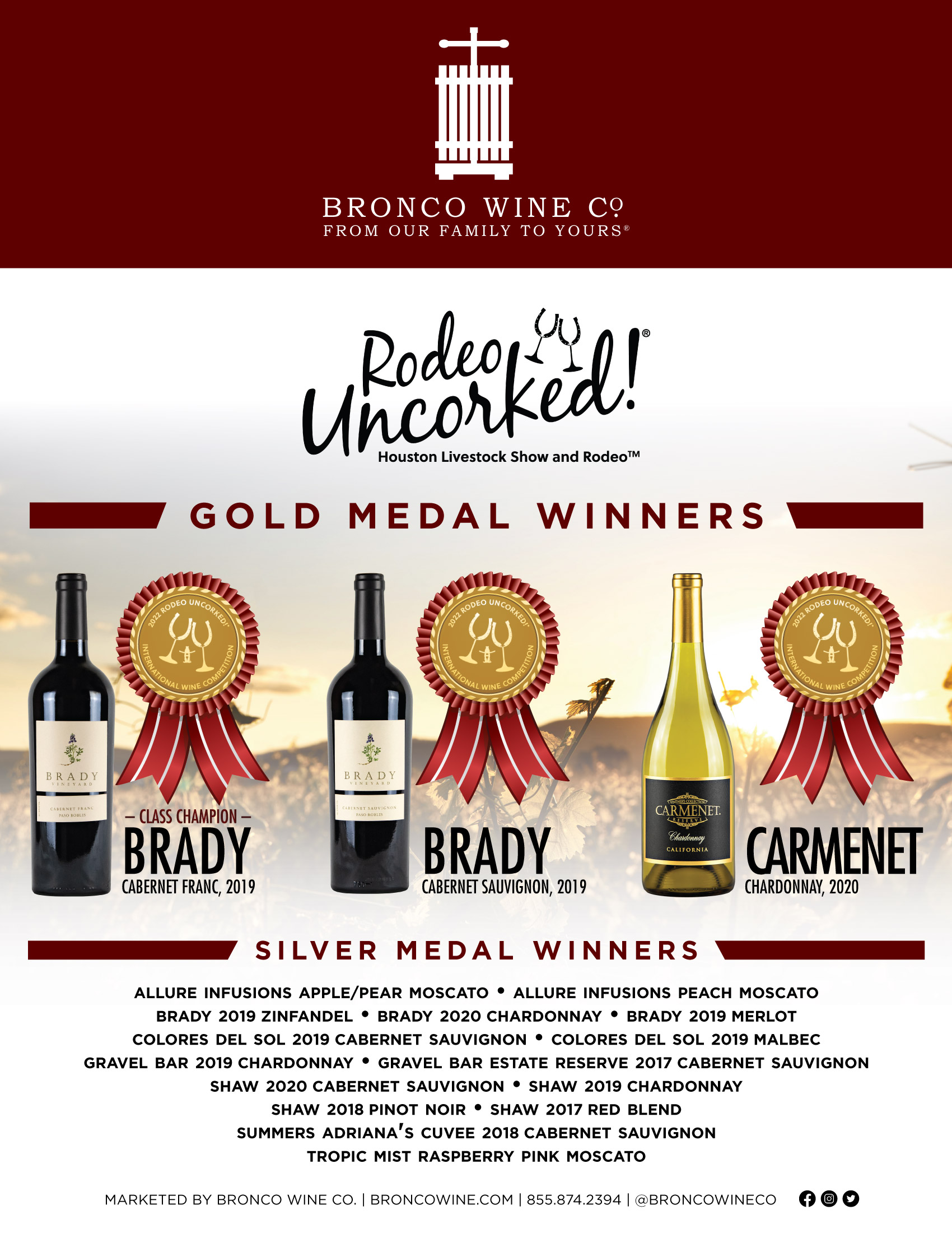 Bronco Wine 2022 Rodeo Uncorked family hot sheet samples