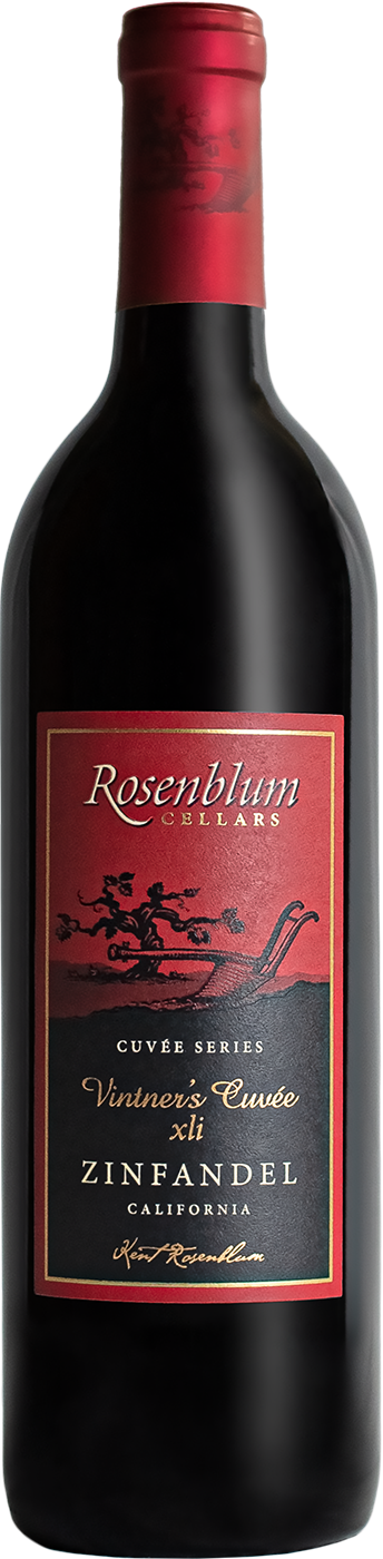 Rosenblum Cellars Vintner's Cuvée Zinfandel wine bottle front view
