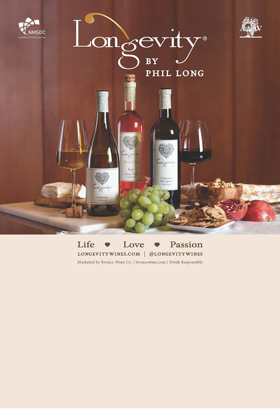 Longevity wine brand generic case cards sample