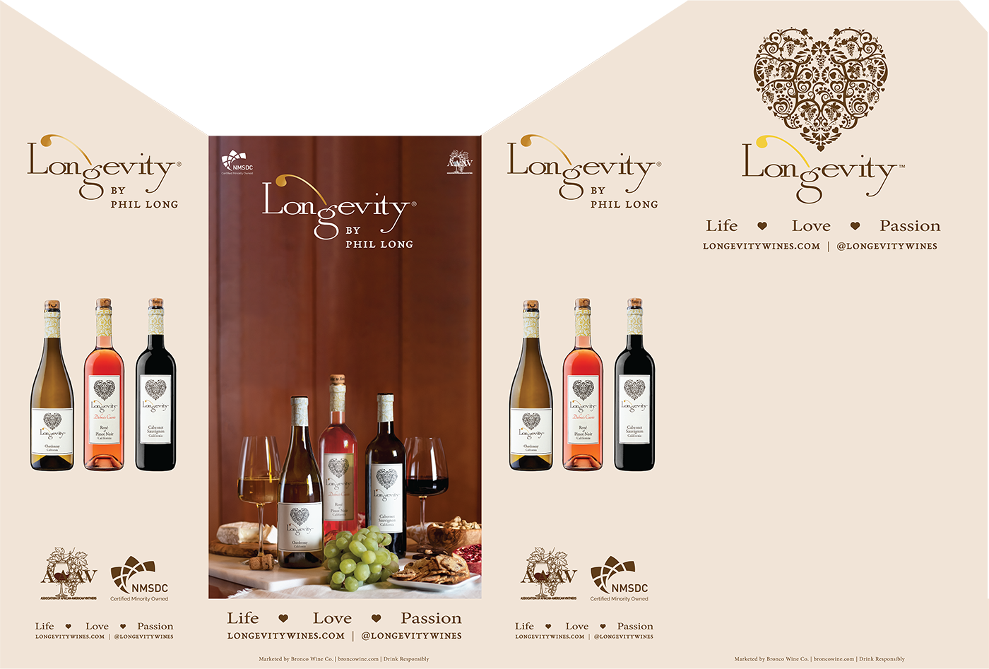 Longevity wine brand case sleeves example