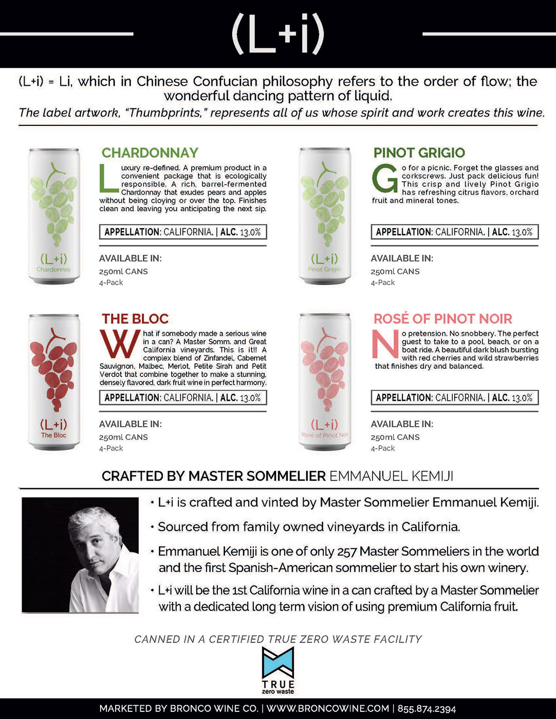 L+i winery Family tech sheet sample
