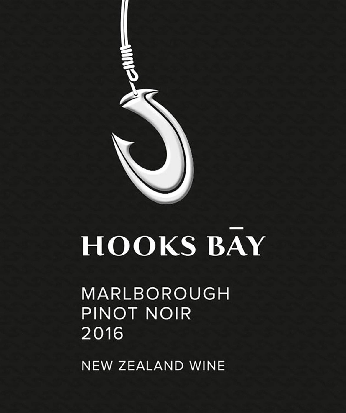 Hooks Bay brand Pinot Noir wine bottle front label